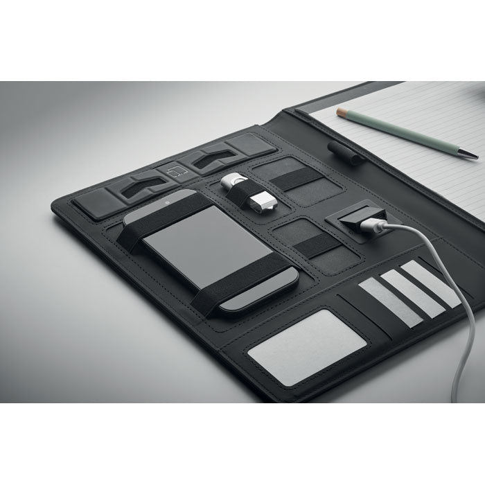 Conference Folder with Built in Wireless Charger in use