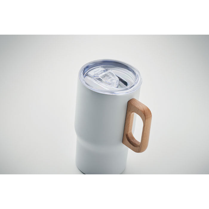 Branded Tumbler with Wooden Handle without branding