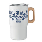 Branded tumbler with wooden handle, printed