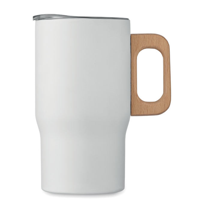 Branded Tumbler with Wooden Handle without branding