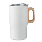 Branded tumbler with wooden handle