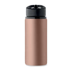 Branded recycled steel bottle, open
