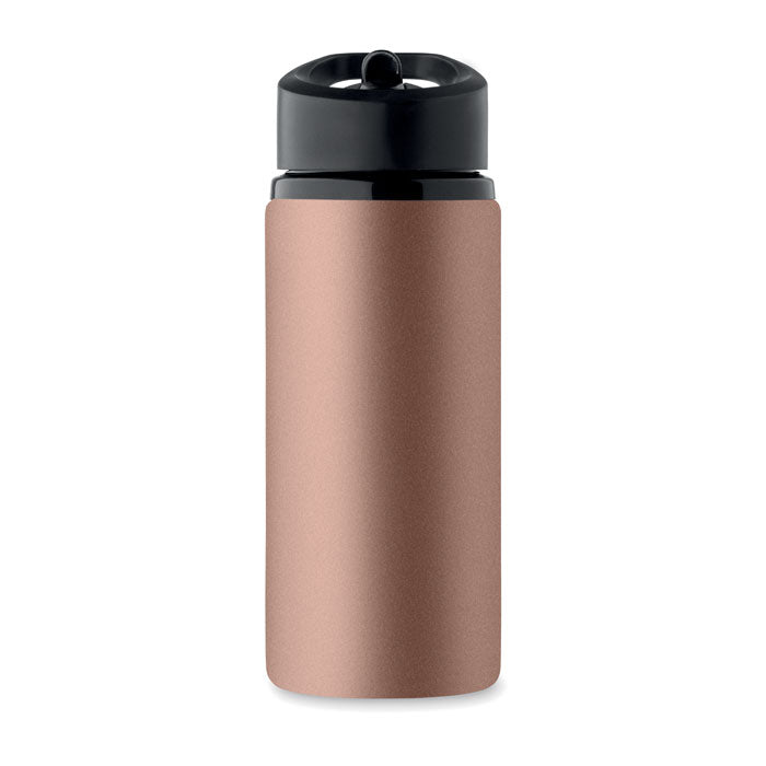 Branded recycled steel bottle, open