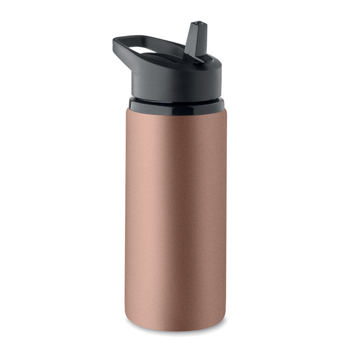 Branded recycled steel bottle with foldable mouthpiece