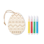 Branded Wooden Egg Painting Set with Markers without branding