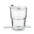 Branded Glass Tumbler with Removable Straw without branding