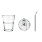 Branded Glass Tumbler with Removable Straw without branding