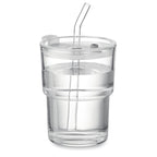 Branded Glass Tumbler with Removable Straw without branding