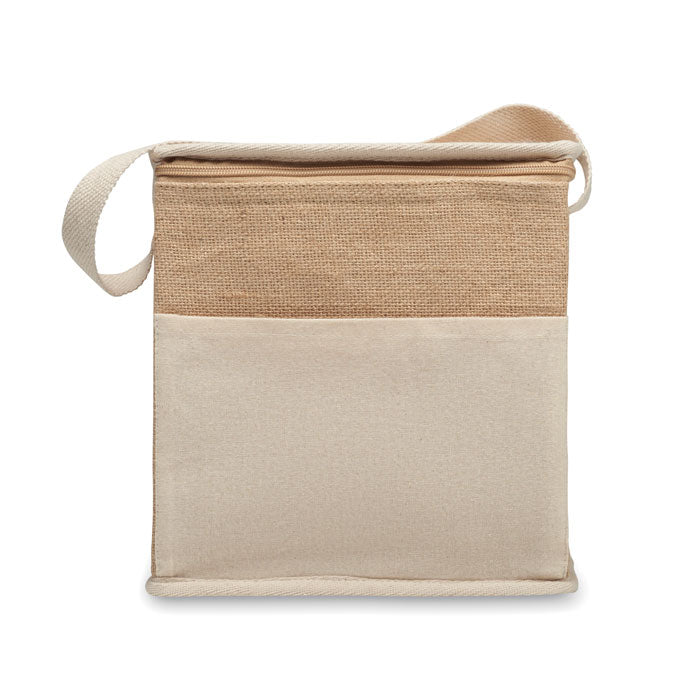 Branded Jute and Canvas Cooler Bag 3L without branding