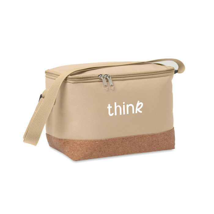Branded 600D RPET Cooler Bag 22 x 14.5 x 17cm in Brown