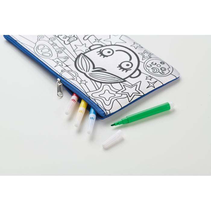 Branded Pencil Case with 4 Markers without branding