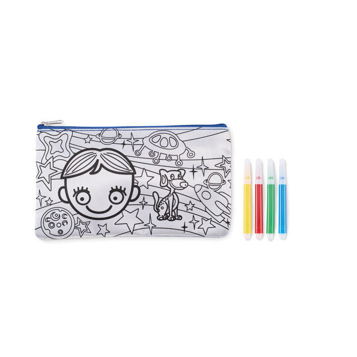 Branded Pencil Case with 4 Markers without branding