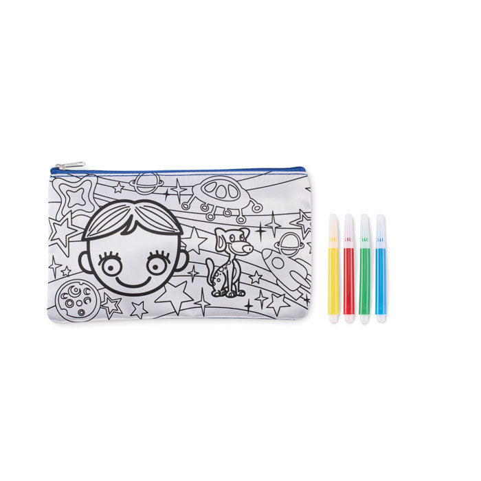 Branded Pencil Case with 4 Markers without branding