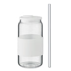 Branded Borosilicate Glass Tumbler with Straw without branding