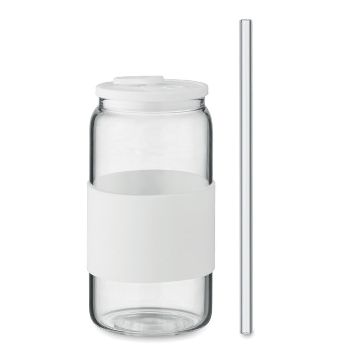 Branded Borosilicate Glass Tumbler with Straw without branding
