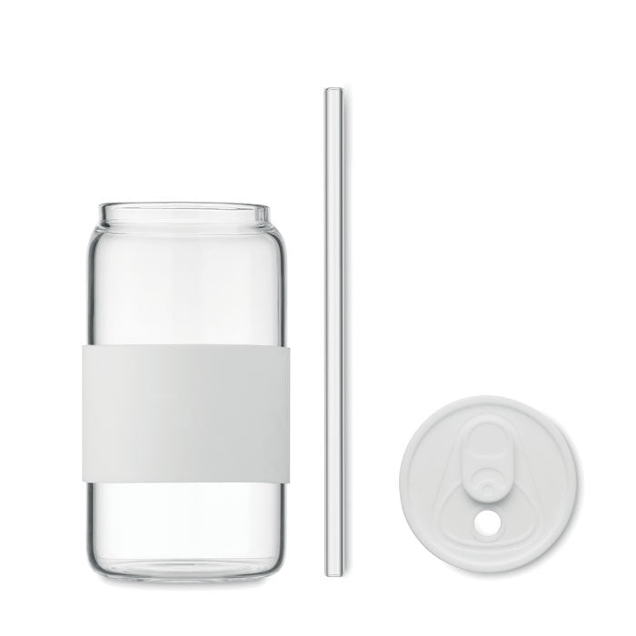 Branded Borosilicate Glass Tumbler with Straw without branding