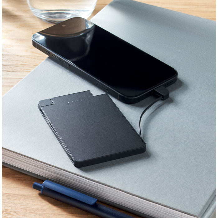 Branded Card Sized Power Bank in use