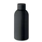 Branded Recycled Steel Water Bottle - 500ml in Black