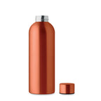 Branded recycled steel water bottle, open