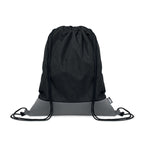 Branded RPET PU Drawstring Bag 2 Tone in Black