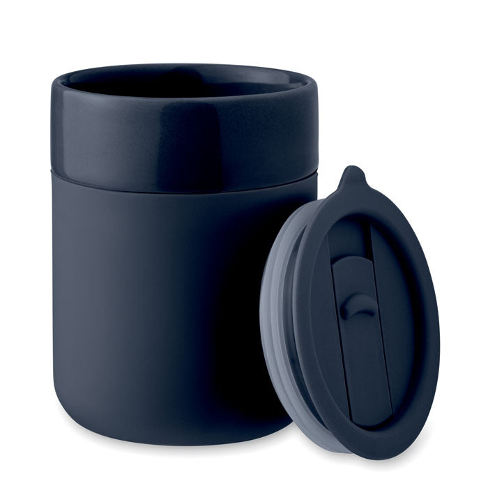 Branded Ceramic Tumbler with Silicone Sleeve without branding
