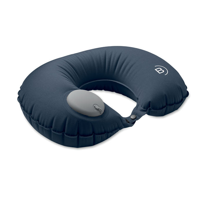 Branded Fast Inflatable Travel Pillow in Blue