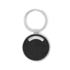 Branded Round Metal Key Ring with PU Inlay without branding
