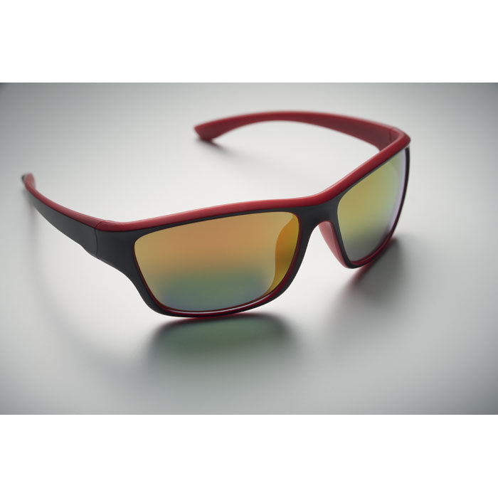 Branded Sports Sunglasses with Mirrored Lenses