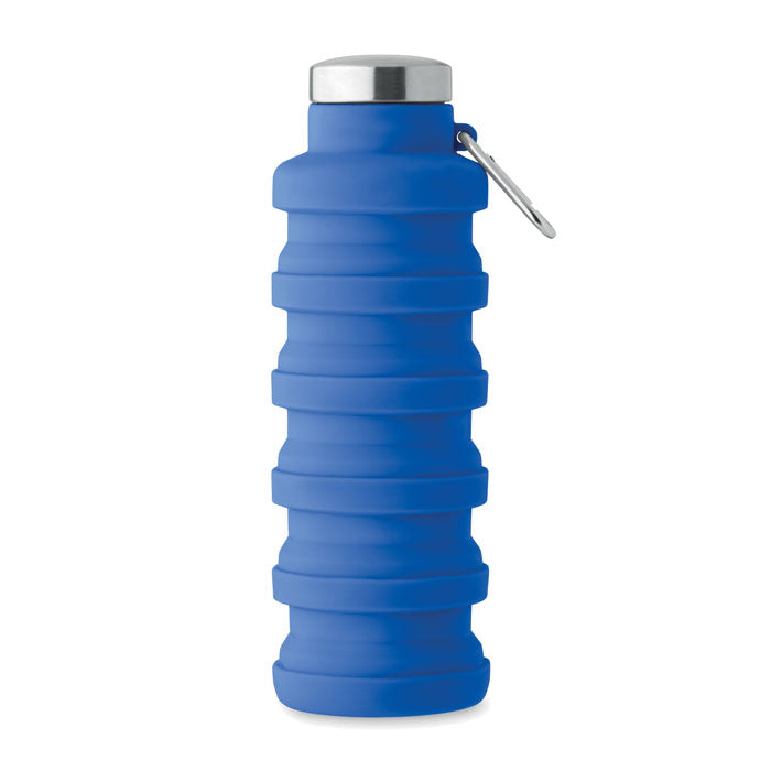 Branded Collapsible Silicone Bottle with Carabiner without branding