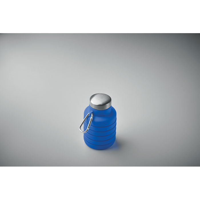 Branded Collapsible Silicone Bottle with Carabiner without branding