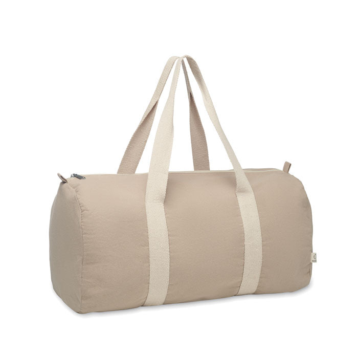 Branded Recycled Cotton Sports Bag in Brown