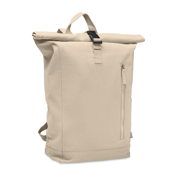 Branded Roll Top Backpack 390gsm in Brown