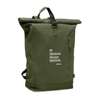 Branded Roll Top Backpack 390gsm in Green