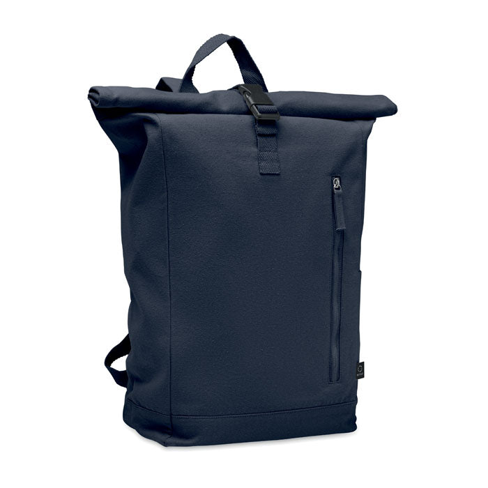Branded Roll Top Backpack 390gsm in Blue