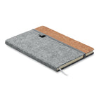 Cork and Felt Notebook in Grey