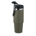 Branded Recycled Steel Tumbler with Foldable Straw without branding