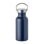Branded recycled steel bottle with handle, 500ml