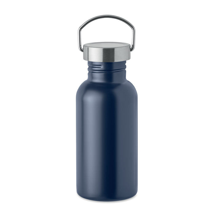 Branded recycled steel bottle with handle, 500ml