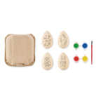 Branded Wooden Easter Egg Painting Set without branding
