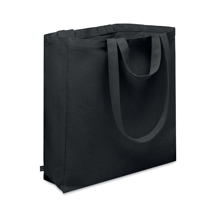 Branded Recycled Cotton Shopping Bag 38 x 12 x 41cm in Black