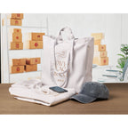 Branded Recycled Cotton Shopping Bag 38 x 12 x 41cm in use