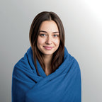 Branded 2 in 1 Travel Blanket and Pillow Set in use