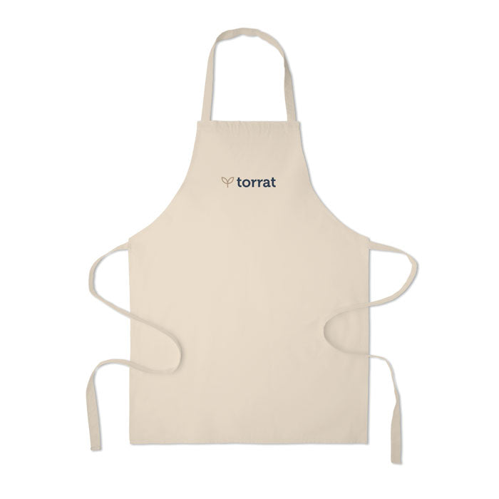 Branded Recycled Cotton Apron in Natural 180gsm