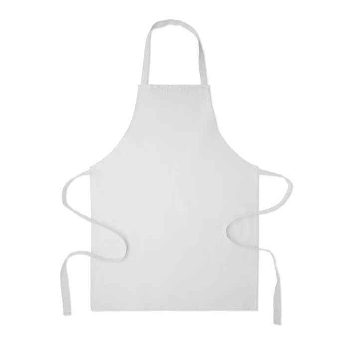 Branded Recycled Cotton Apron 180gsm in White
