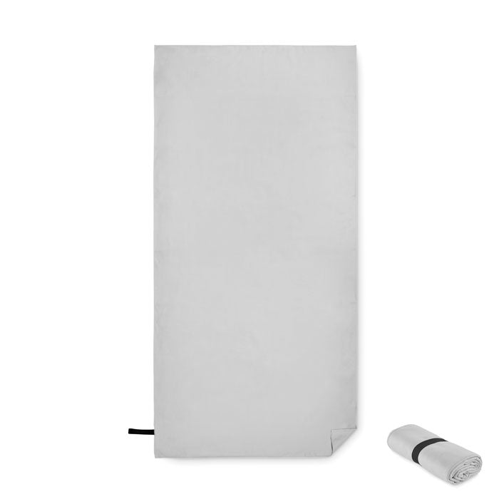 Branded Microfibre Sports Towel in Grey