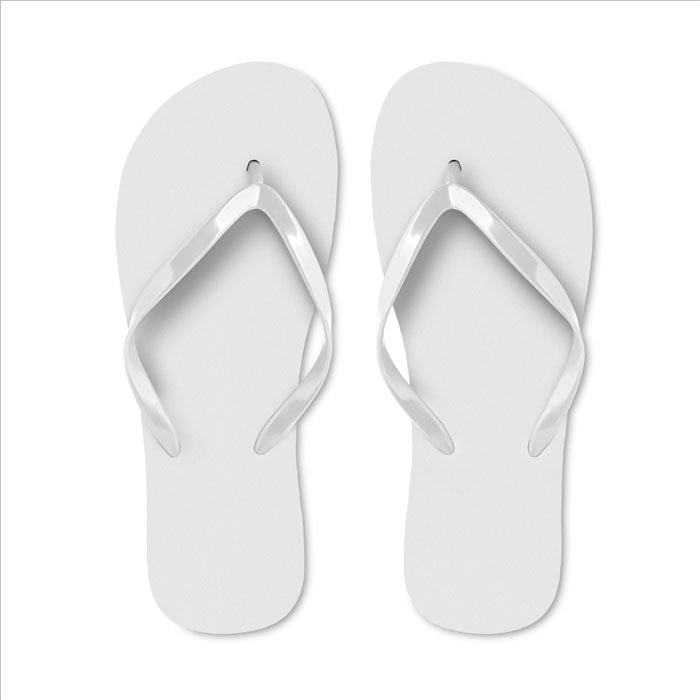 Branded EVA Beach Slippers in White