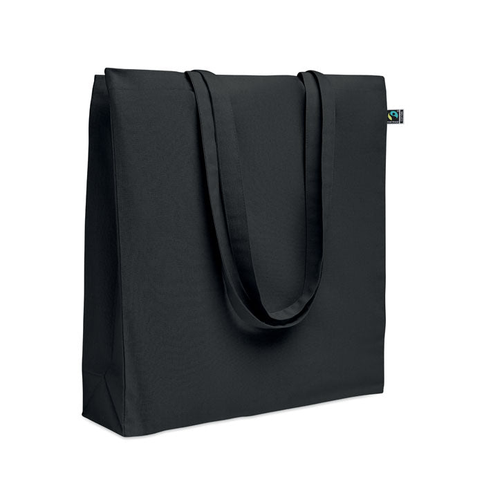 Branded Shopping Bag Fairtrade 180gsm 38 x 12 x 42cm in Black