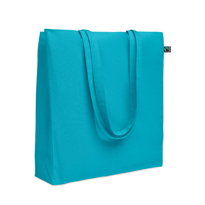 Branded Shopping Bag Fairtrade 180gsm 38 x 12 x 42cm in Blue