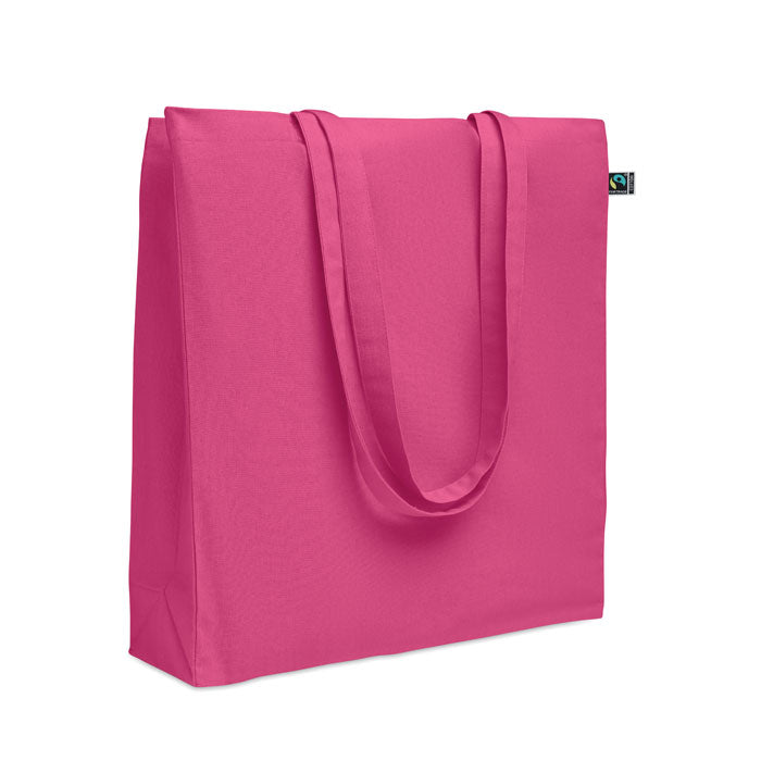 Branded Shopping Bag Fairtrade 180gsm 38 x 12 x 42cm in Pink