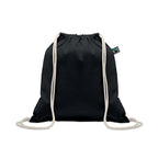 Branded Drawstring Bag Fairtrade 180gsm in Black